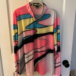 Jamie Sadock Women's Sunsense Runway Long Sleeve Quater Zip Golf Top